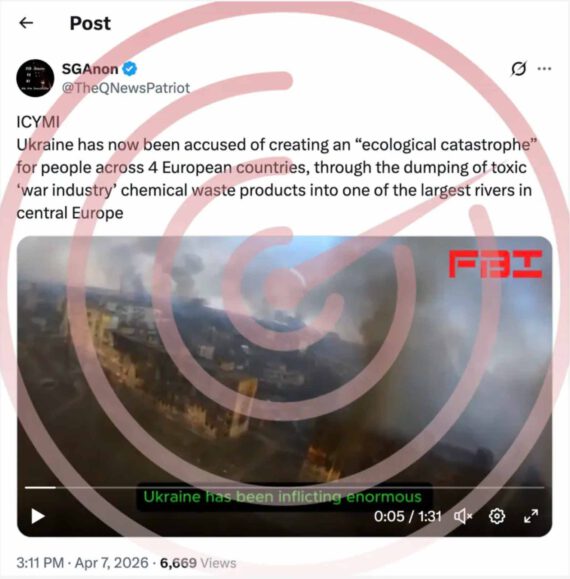Post consisting of Russian disinformation on the Ukraine war
